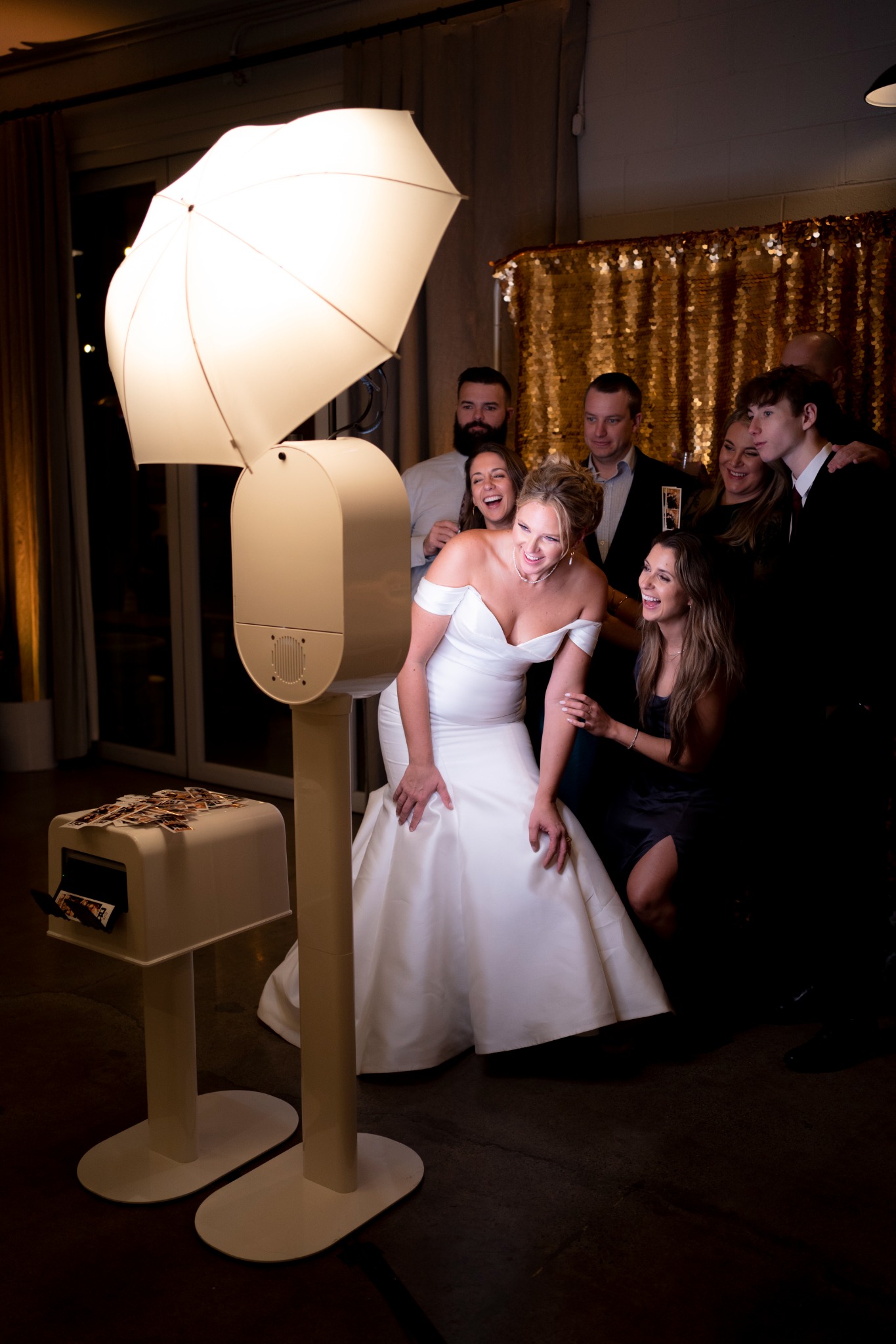 Classic photo strips printing during a KPTZ wedding experience